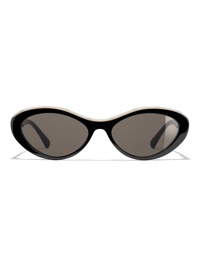 CHANEL Oval Sunglasses CH5416 Black/Beige