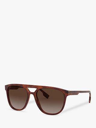 Burberry BE4302 Men's Square Sunglasses, Light Havana/Brown Gradient