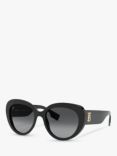 Burberry BE4298 Women's Polarised Cat's Eye Sunglasses, Black/Grey Gradient