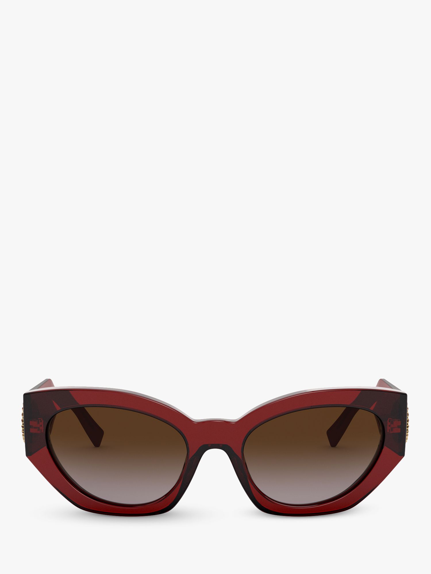 Versace Ve4376b Women S Irregular Sunglasses Burgundy Brown Gradient At John Lewis And Partners