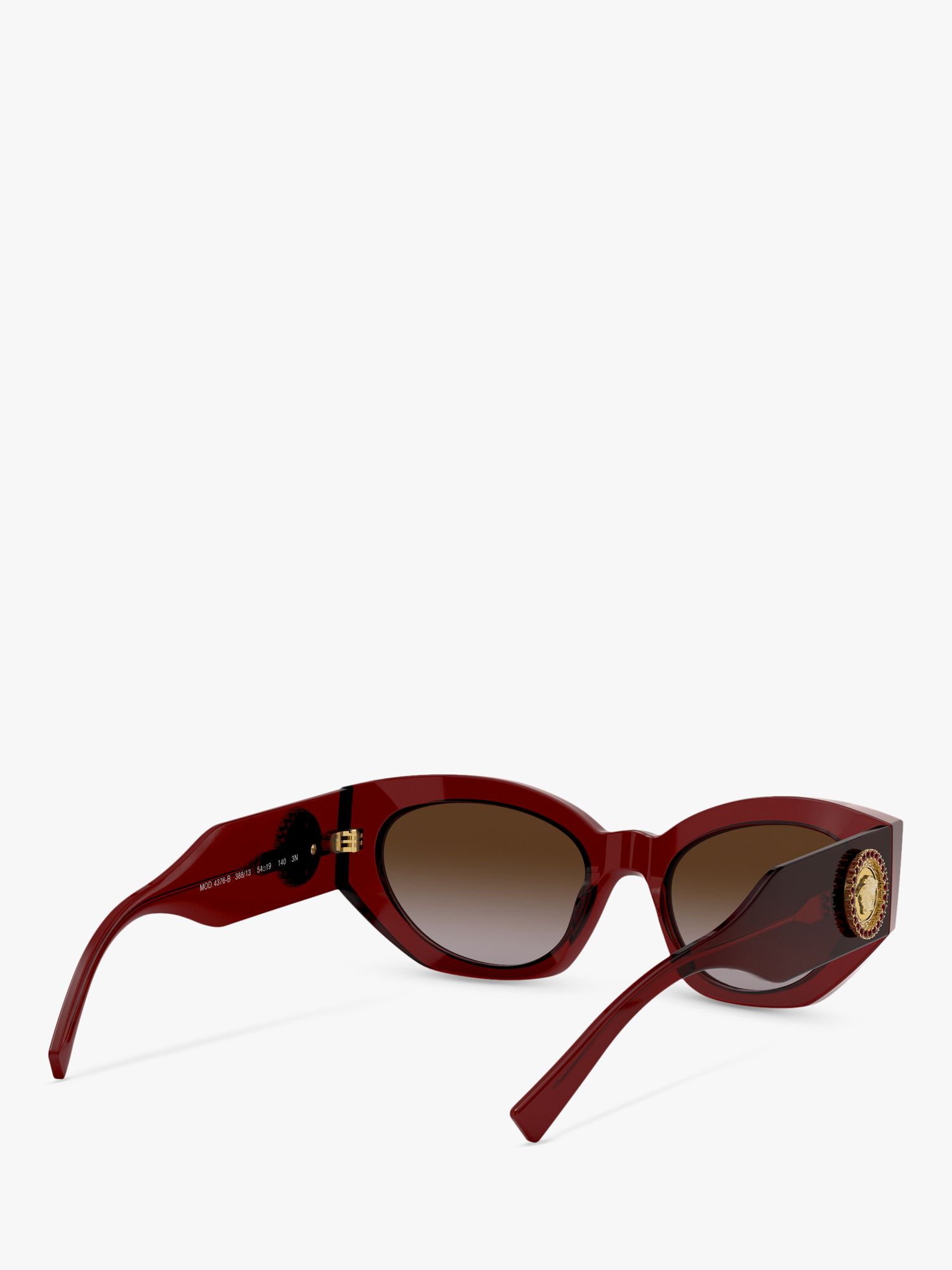 Versace VE4376B Women's Irregular Sunglasses, Burgundy/Brown Gradient ...