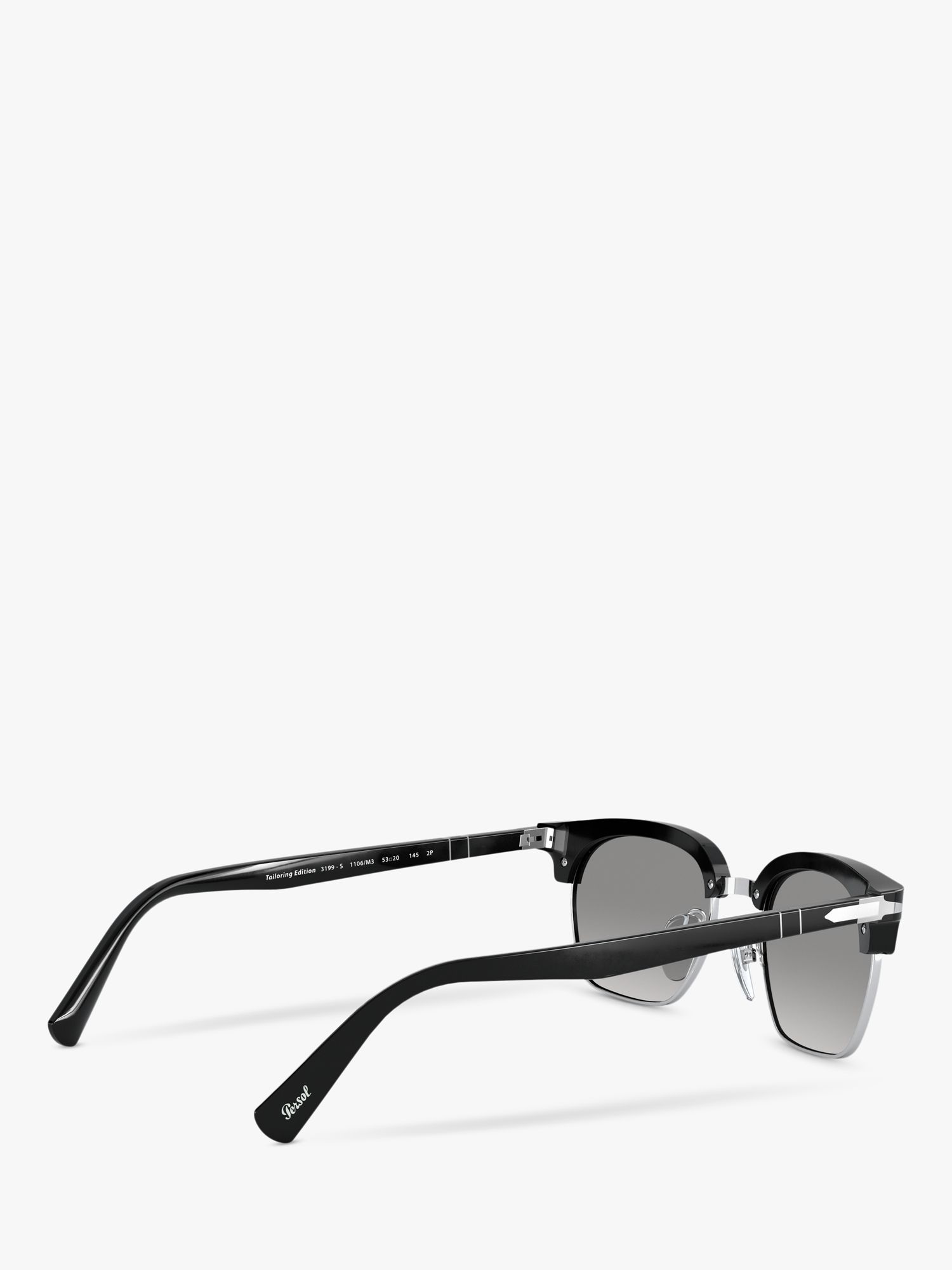 Persol PO3199S Unisex Polarised Square Sunglasses, Black/Grey Gradient ...