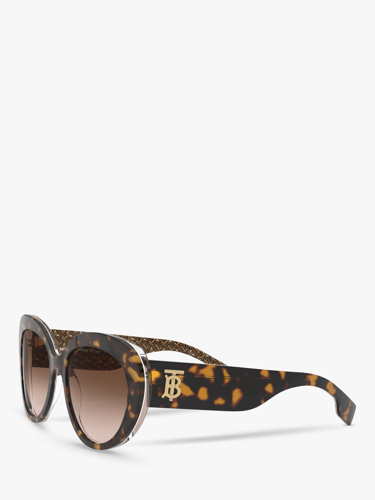 Burberry BE4298 Women's Cat's Eye Sunglasses, Dark Havana/Brown Gradient at  John Lewis & Partners