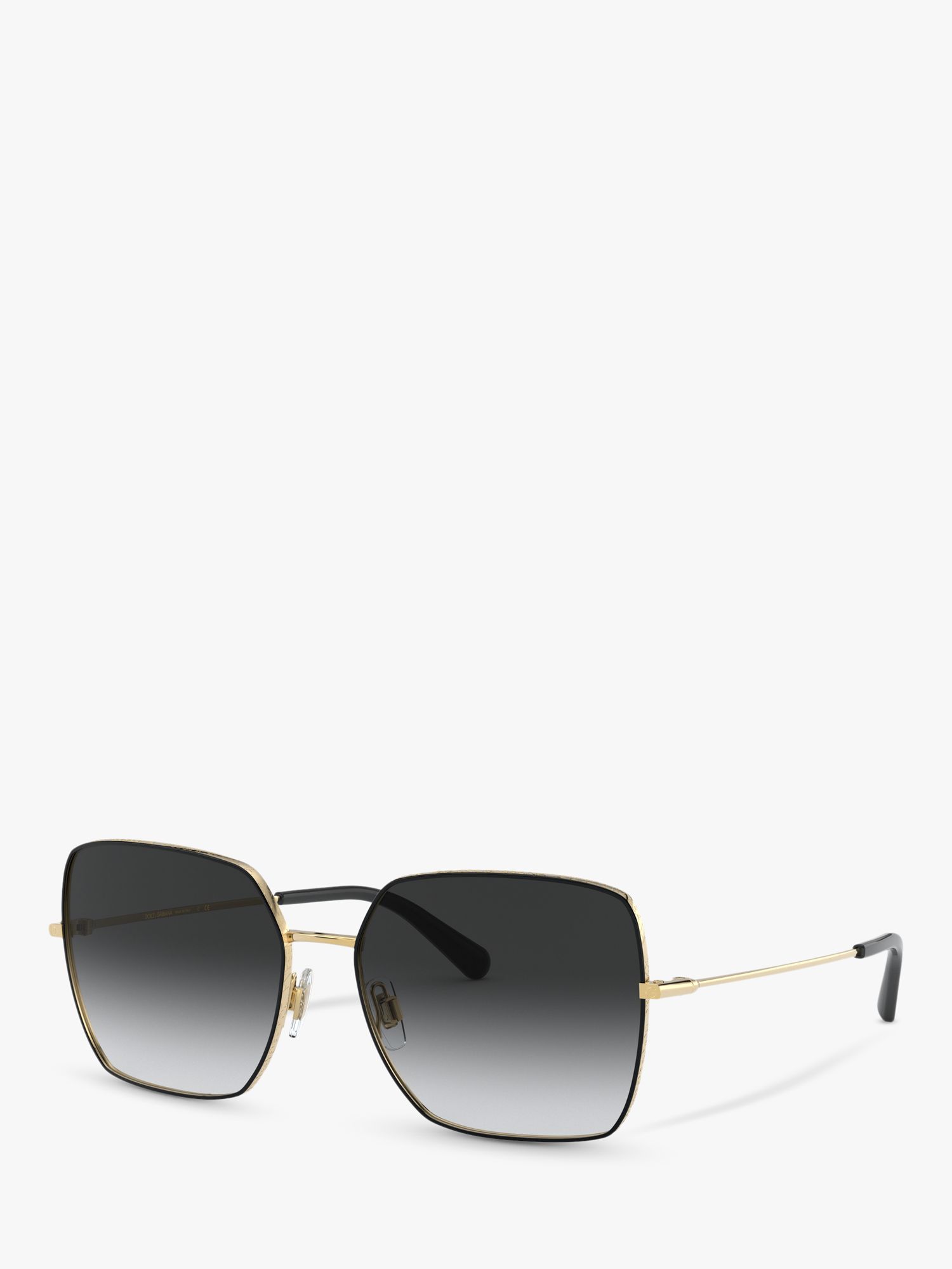 Dolce & Gabbana DG2242 Women's Square Sunglasses, Gold/Black at John Lewis  & Partners