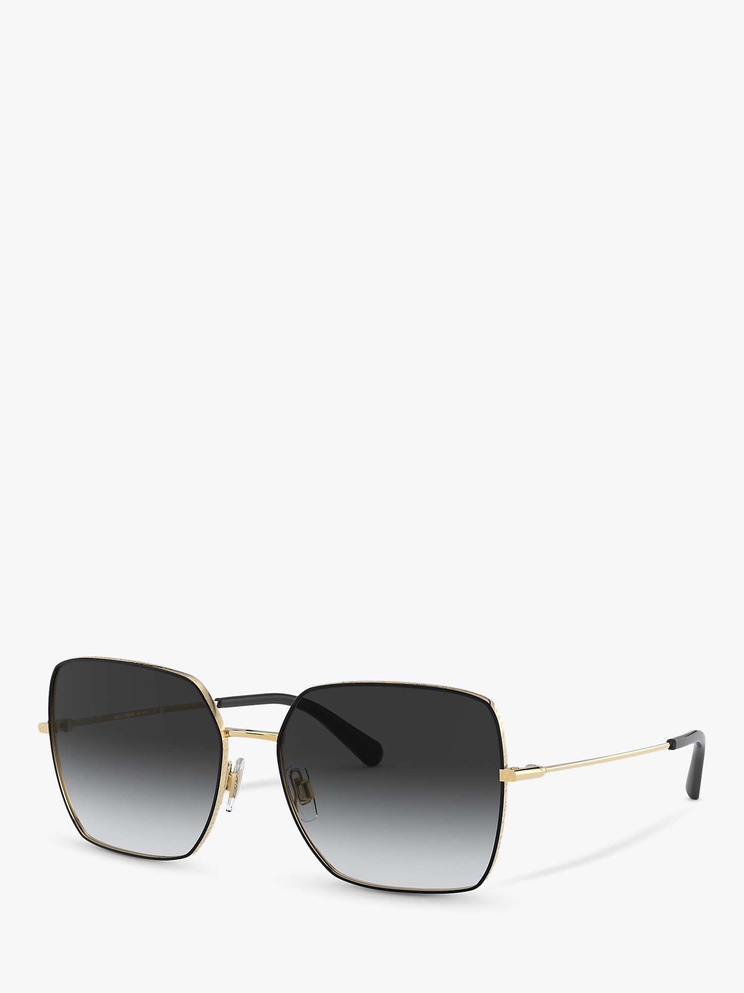 Dolce & Gabbana DG2242 Women's Square Sunglasses, Gold/Black at John ...