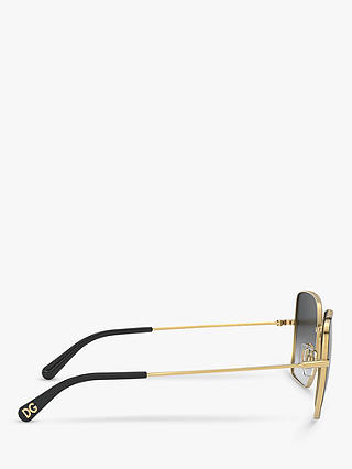 Dolce & Gabbana DG2242 Women's Square Sunglasses, Gold/Black
