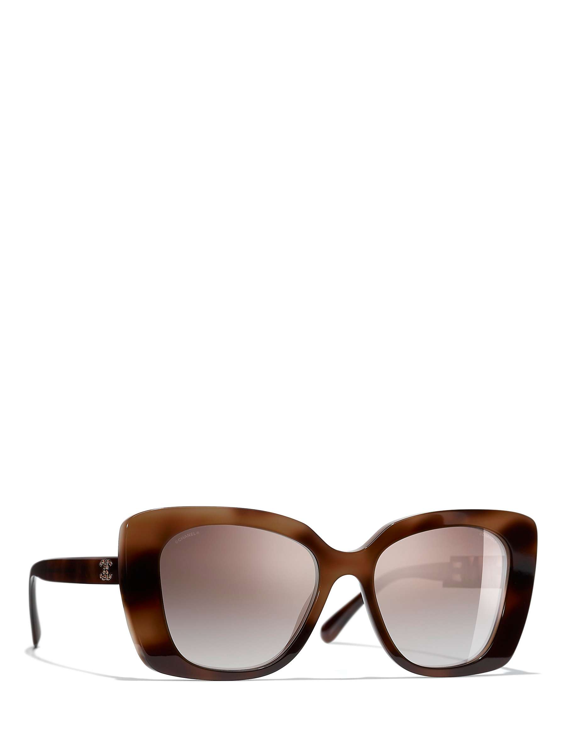 Buy CHANEL Pillow Sunglasses CH5422B Tortoise/Mirror Brown Online at johnlewis.com