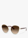 Tiffany & Co TF3068 Women's Irregular Sunglasses, Pale Gold/Brown Gradient