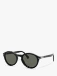 Persol PO3237S Unisex Polarised Oval Sunglasses, Black/Grey