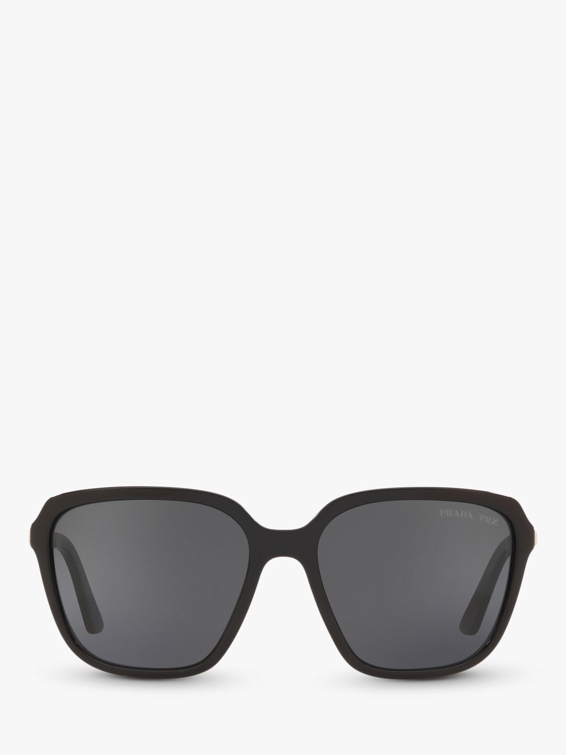 Prada PR 10VS Women's Heritage Polarised Square Sunglasses, Black/Grey