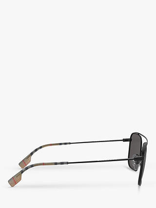 Burberry BE3112 Men's Square Sunglasses, Matte Black/Grey