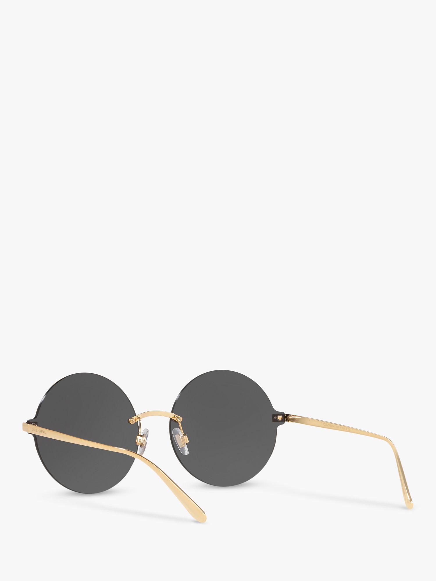 Dolce & Gabbana DG2228 Women's Polka Dot Round Sunglasses, Gold/Black