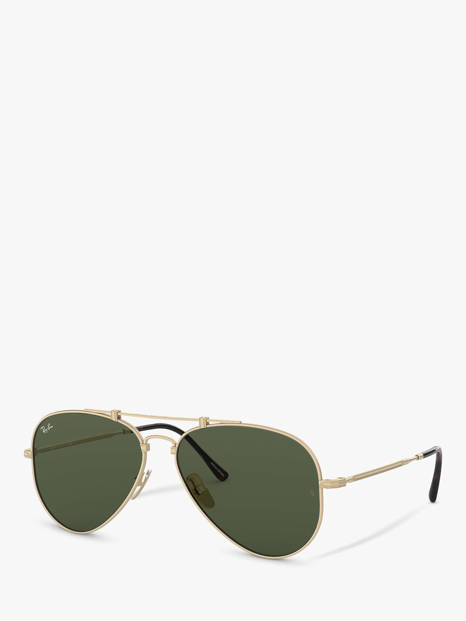Buy Ray-Ban RB8125 Unisex Aviator Sunglasses, Gold/Green Online at johnlewis.com