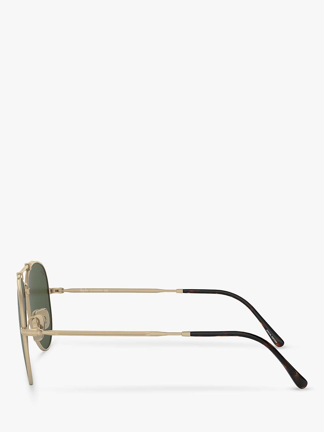 Buy Ray-Ban RB8125 Unisex Aviator Sunglasses, Gold/Green Online at johnlewis.com