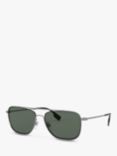 Burberry BE3112 Men's Square Sunglasses, Gunmetal/Green