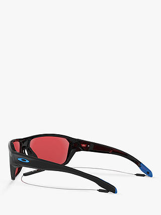 Oakley OO9416 Men's Split Shot Prizm Rectangular Sunglasses, Polished Black/Red