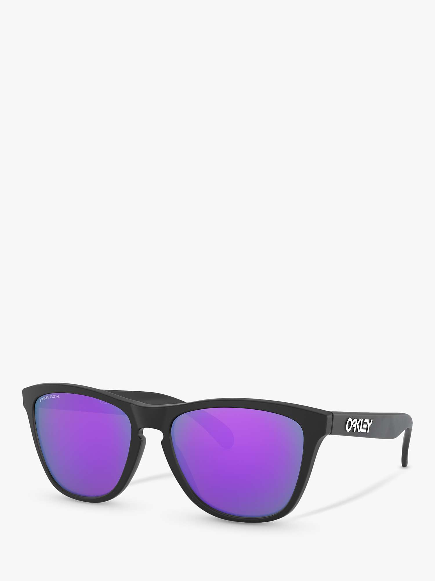 Buy Oakley OO9013 Men's Frogskins Prizm Square Sunglasses, Matte Black/Mirror Purple Online at johnlewis.com