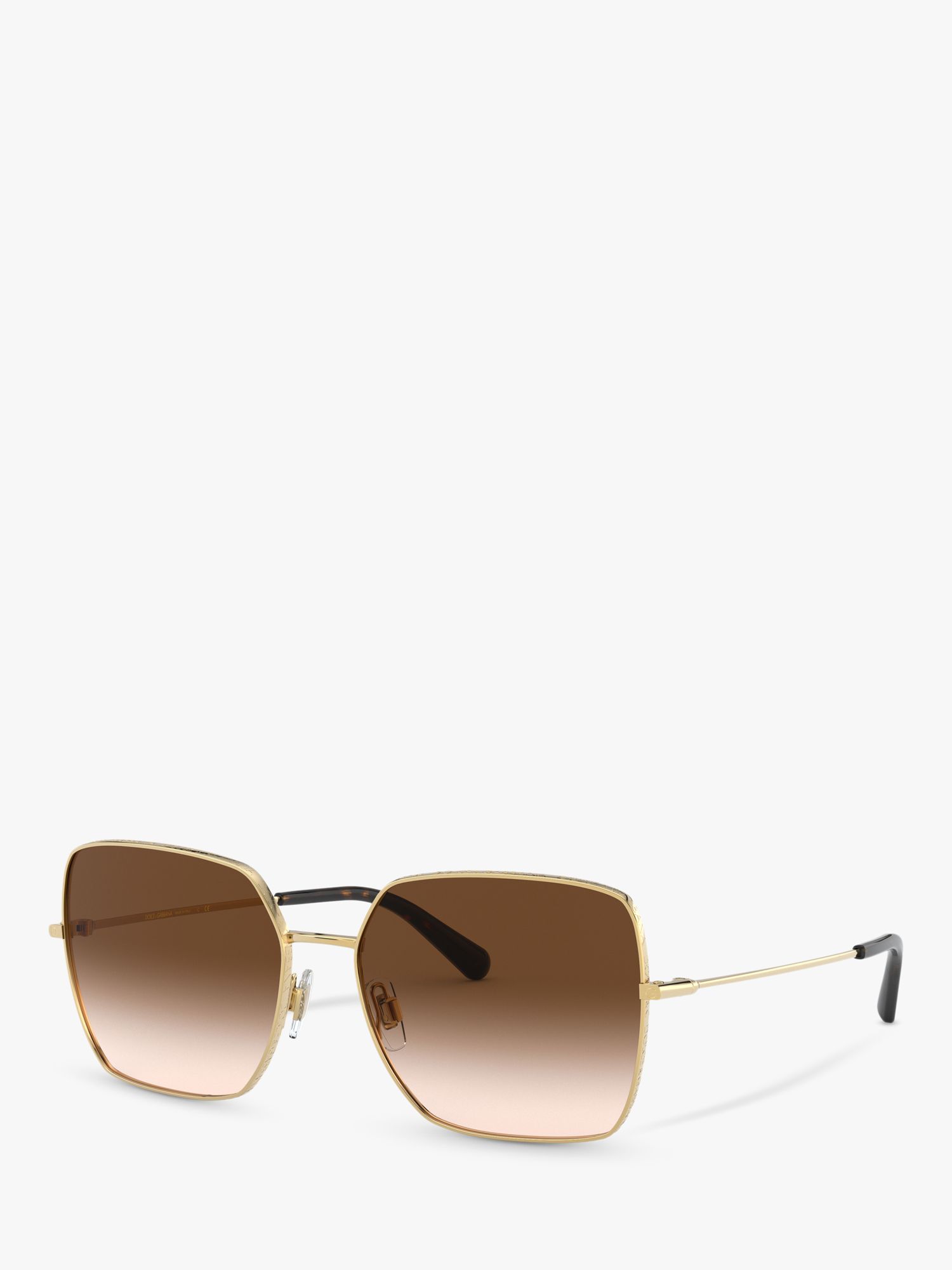 Dolce & Gabbana DG2242 Women's Square Sunglasses, Gold/Brown Gradient at  John Lewis & Partners