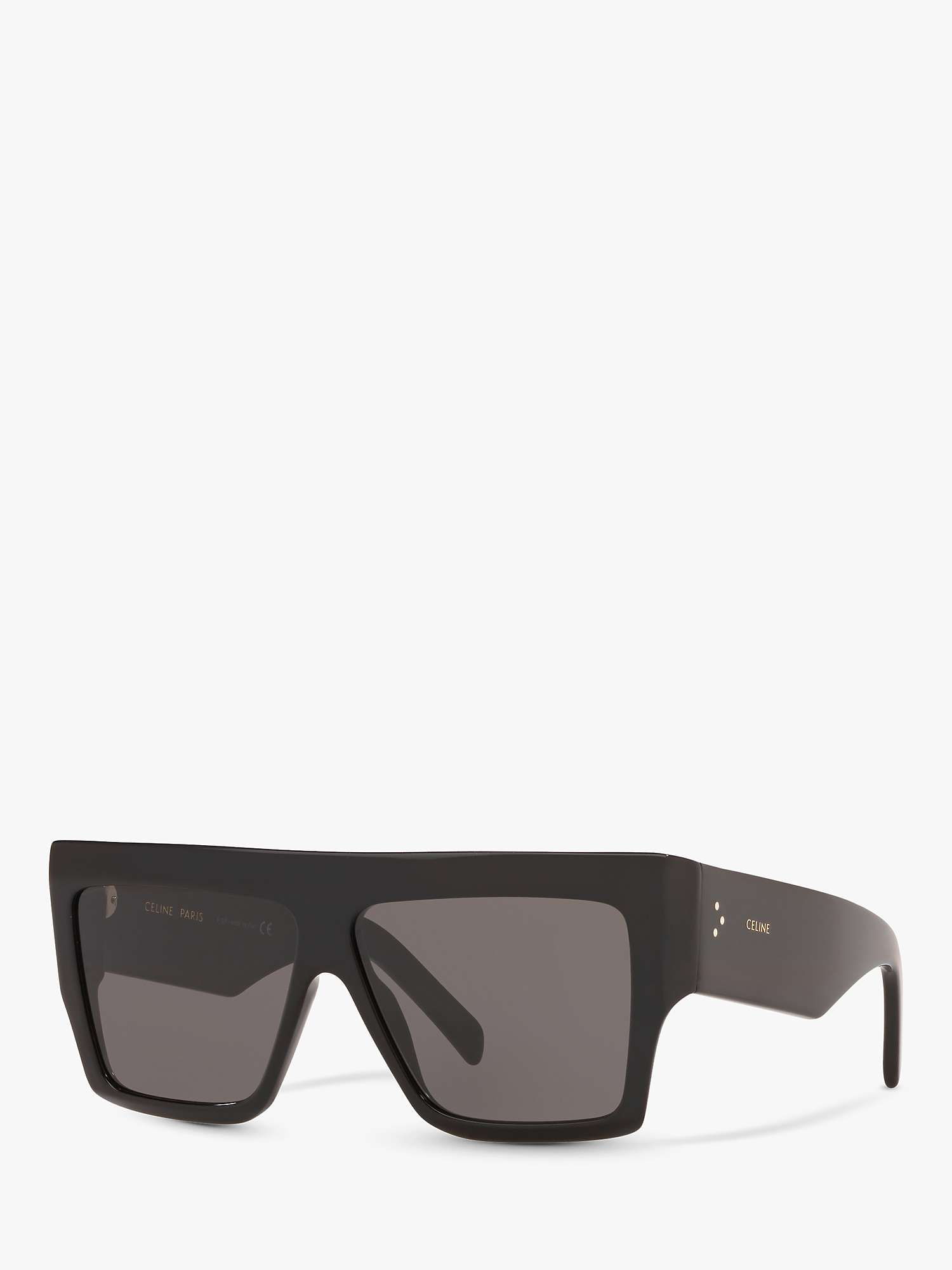 Buy Celine CL000240 Women's Square Sunglasses, Shiny Black/Grey Online at johnlewis.com