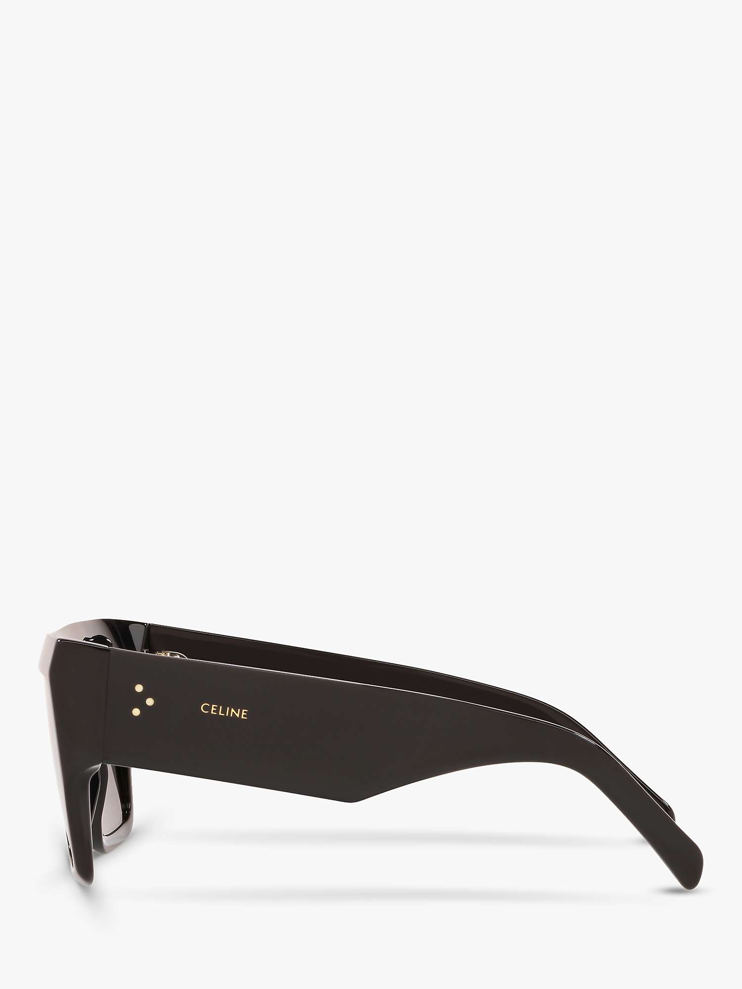 Buy Celine CL000240 Women's Square Sunglasses, Shiny Black/Grey Online at johnlewis.com