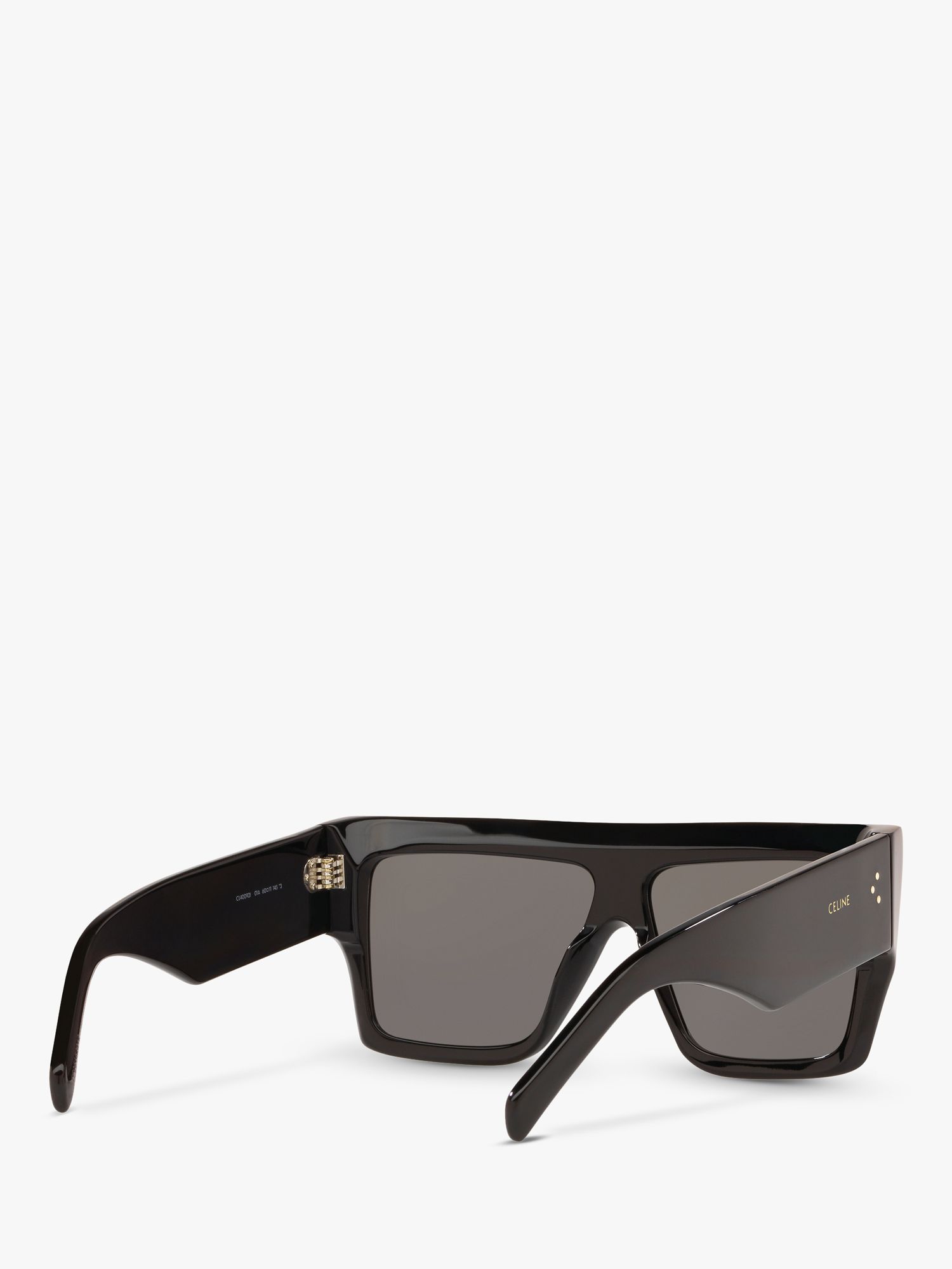 Celine CL000240 Women's Square Sunglasses, Shiny Black/Grey at John ...