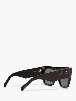 Celine CL000240 Women's Square Sunglasses, Shiny Black/Grey