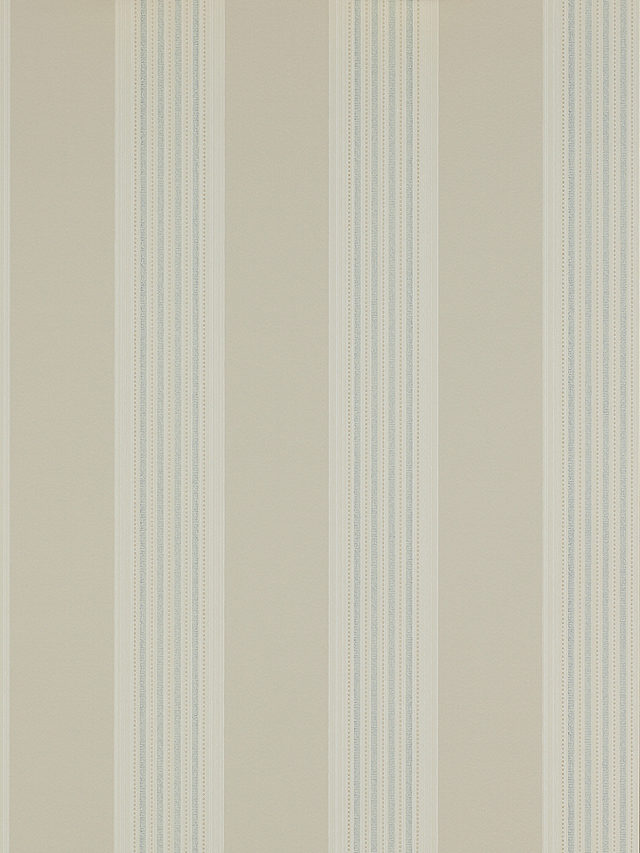 Colefax and Fowler Tealby Stripe Wallpaper, Beige / Blue 07991/02