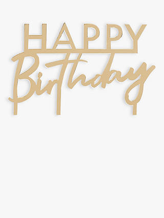 Ginger Ray Gold Happy Birthday Cake Topper