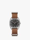Hamilton H76419531 Men's Khaki Automatic Leather Strap Watch, Tan/Grey