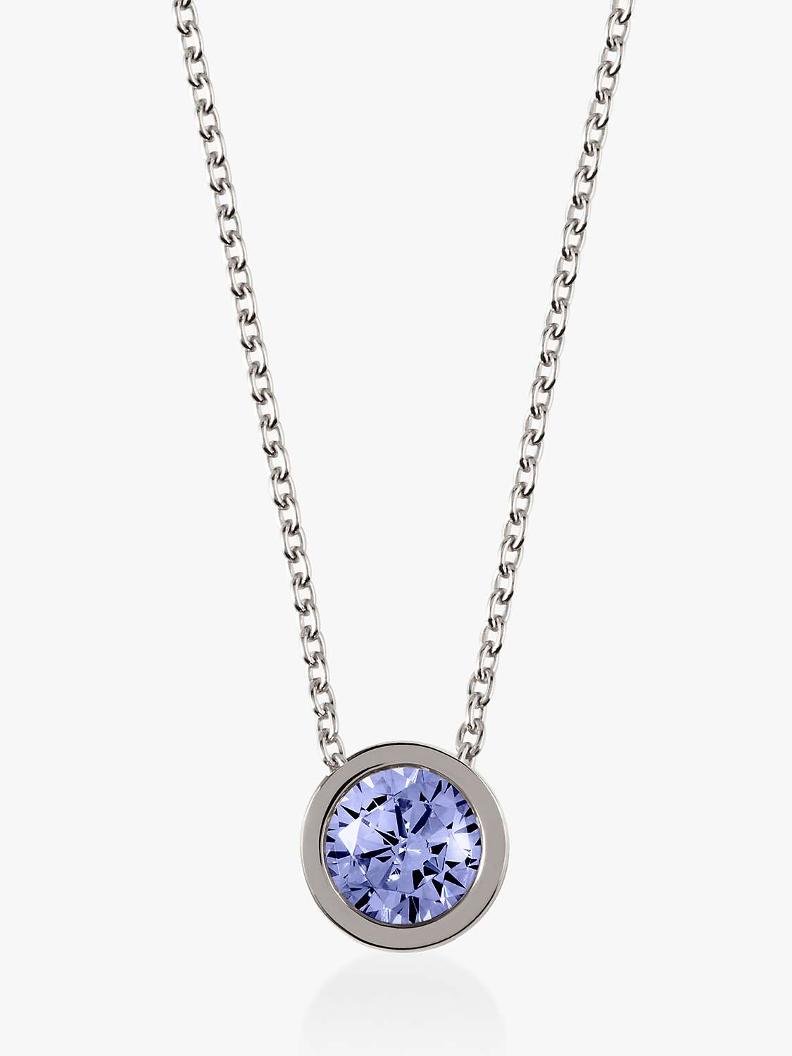 Buy Radley Fountain Road Sterling Silver Austrian Crystal Necklace, Silver/Blue Online at johnlewis.com