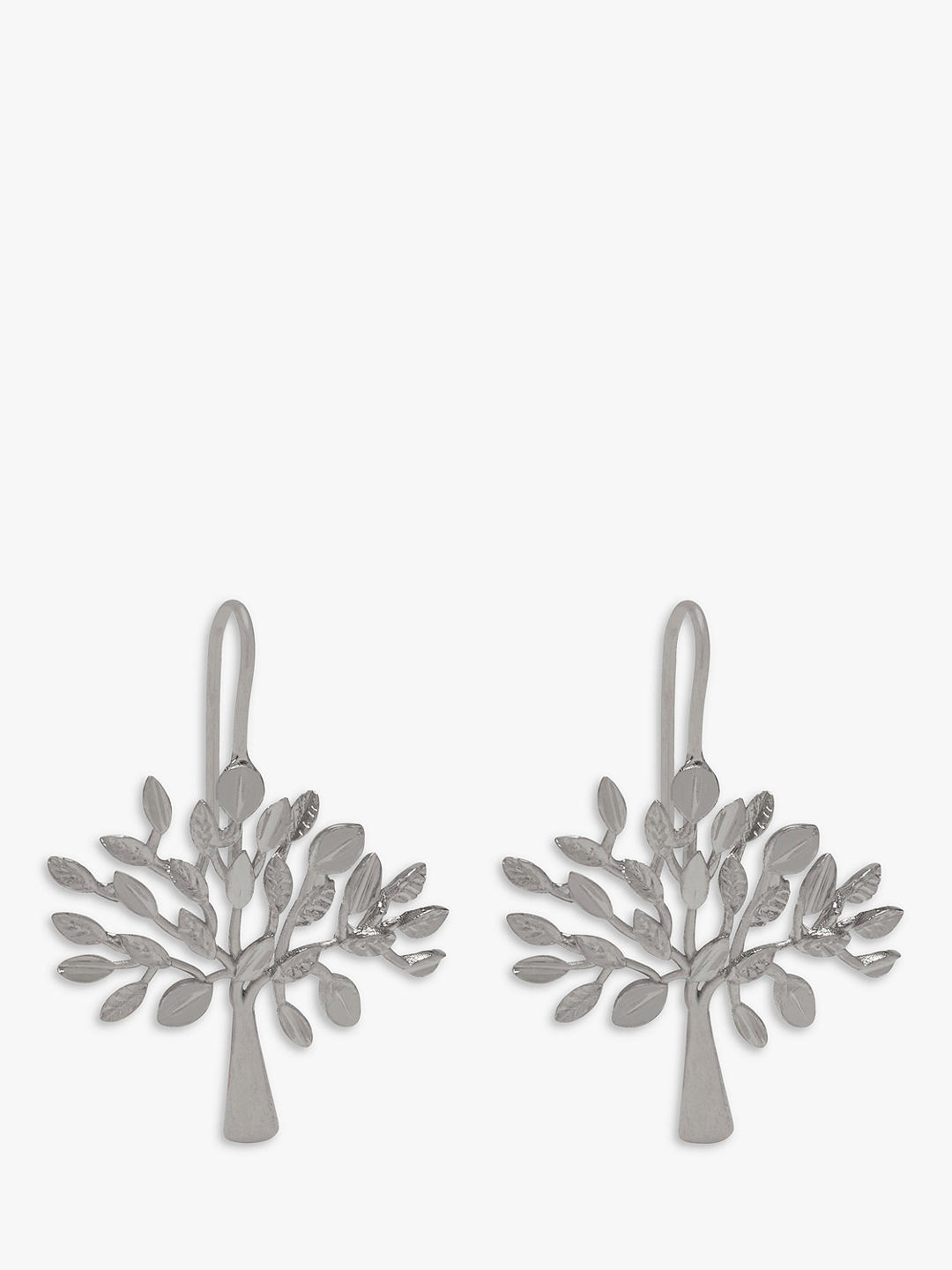 Mulberry Tree Drop Earrings, Silver
