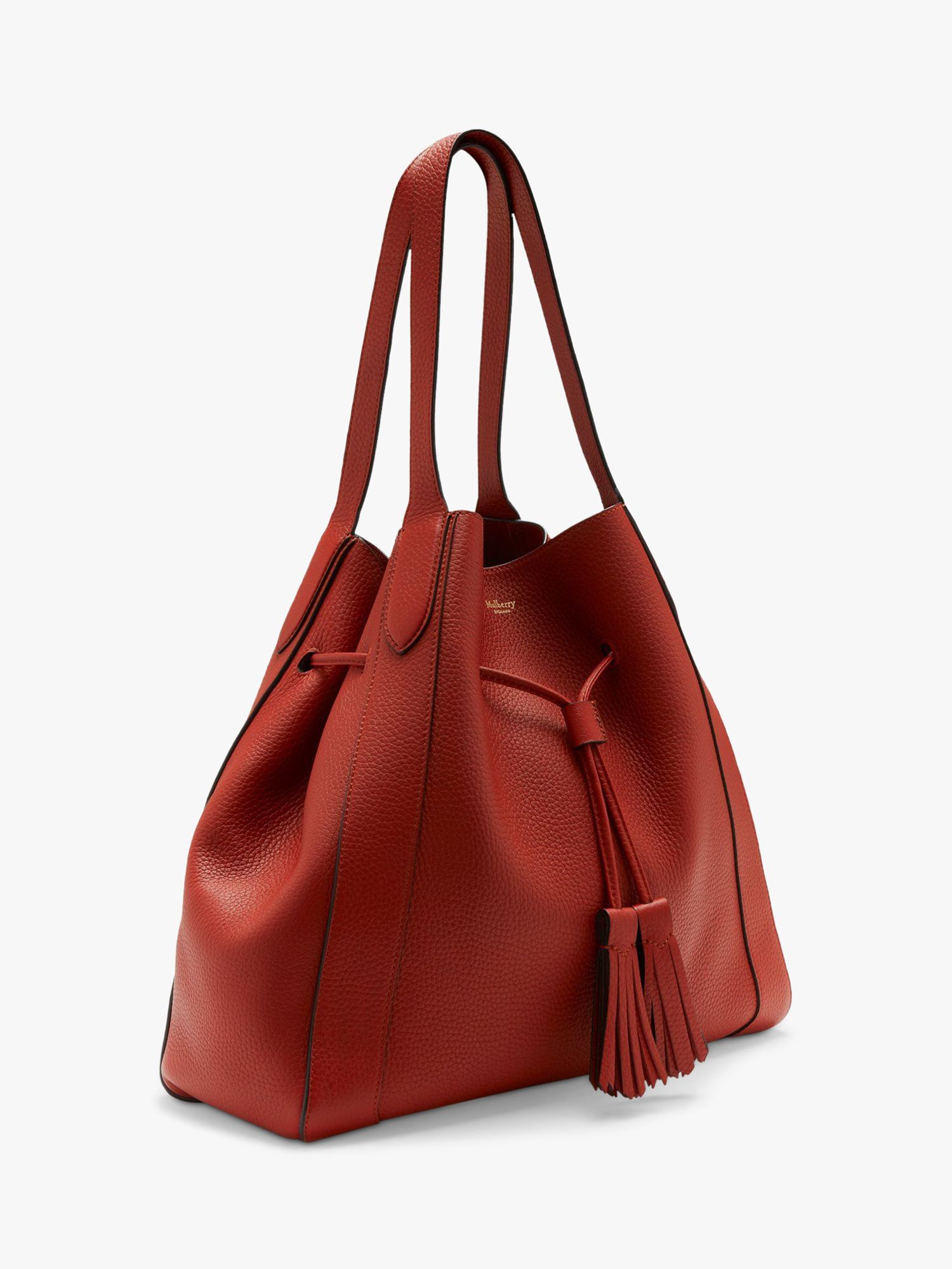 Mulberry Millie Heavy Grain Leather Tote Bag, Rust at John Lewis & Partners