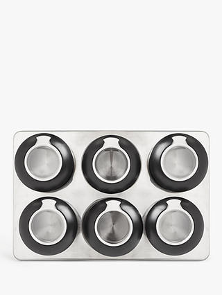 John Lewis & Partners Professional Stainless Steel Freestanding Magnetic Spice Rack, 6 Jars