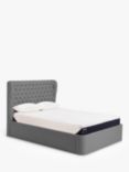 TEMPUR® Button Ottoman Storage Upholstered Bed Frame, Double, Charcoal