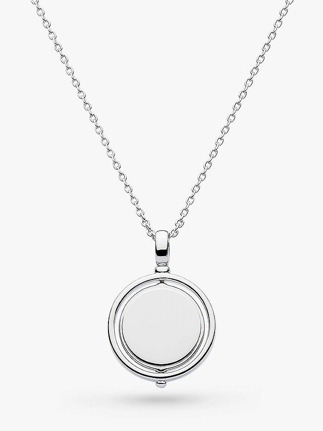 Kit Heath Personalised Spinning Round Pendant Necklace, Silver