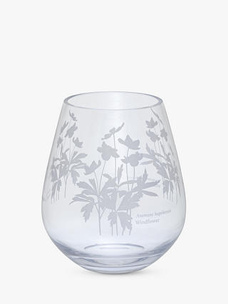 Dartington Crystal Bloom Windflower Vase, H16cm, Clear