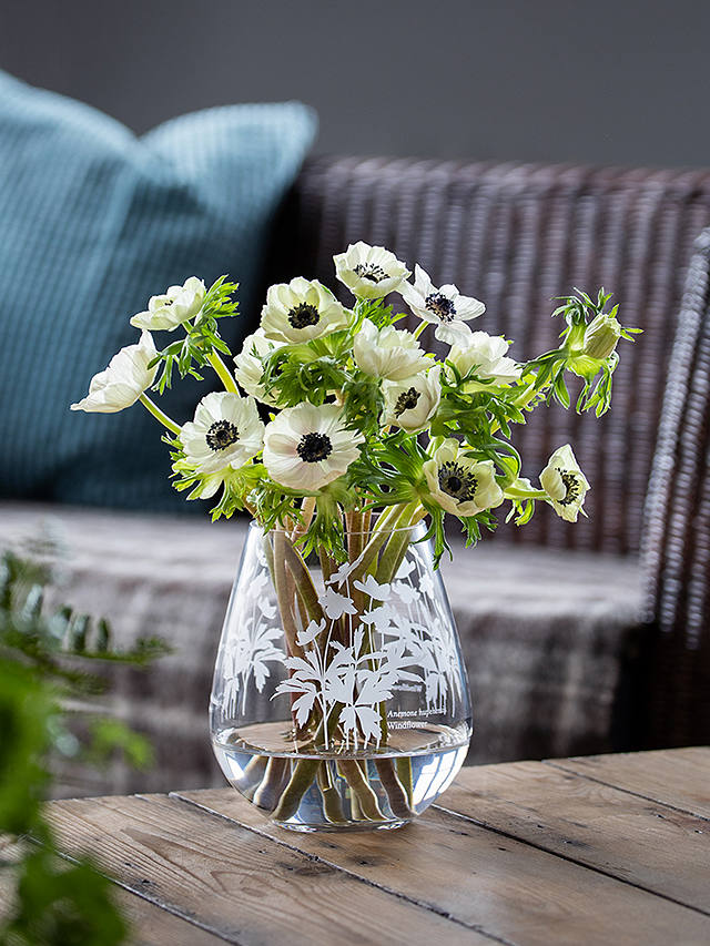 Dartington Crystal Bloom Windflower Vase, H16cm, Clear