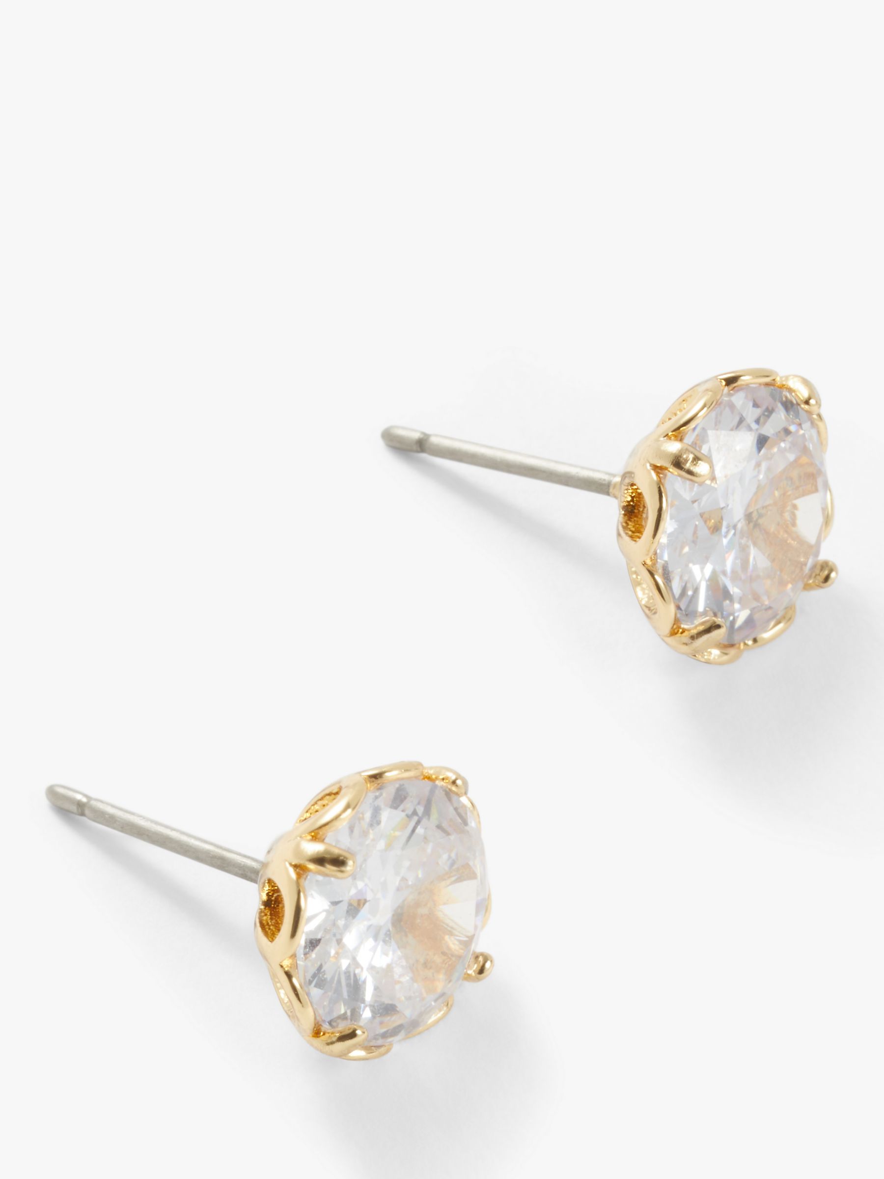 kate spade new york Cubic Zirconia Stud Earrings, Gold/Clear at John Lewis  & Partners
