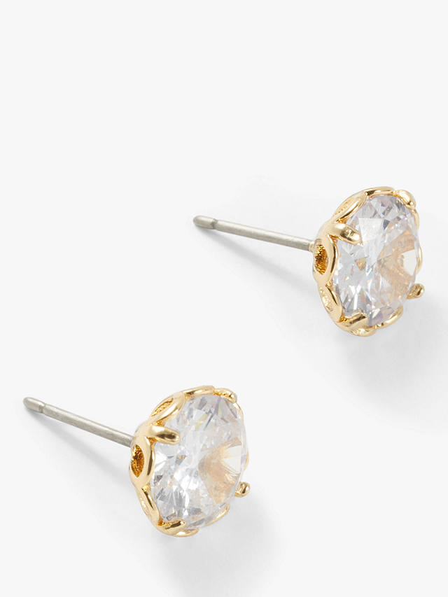 kate spade new york Cubic Zirconia Stud Earrings, Gold/Clear