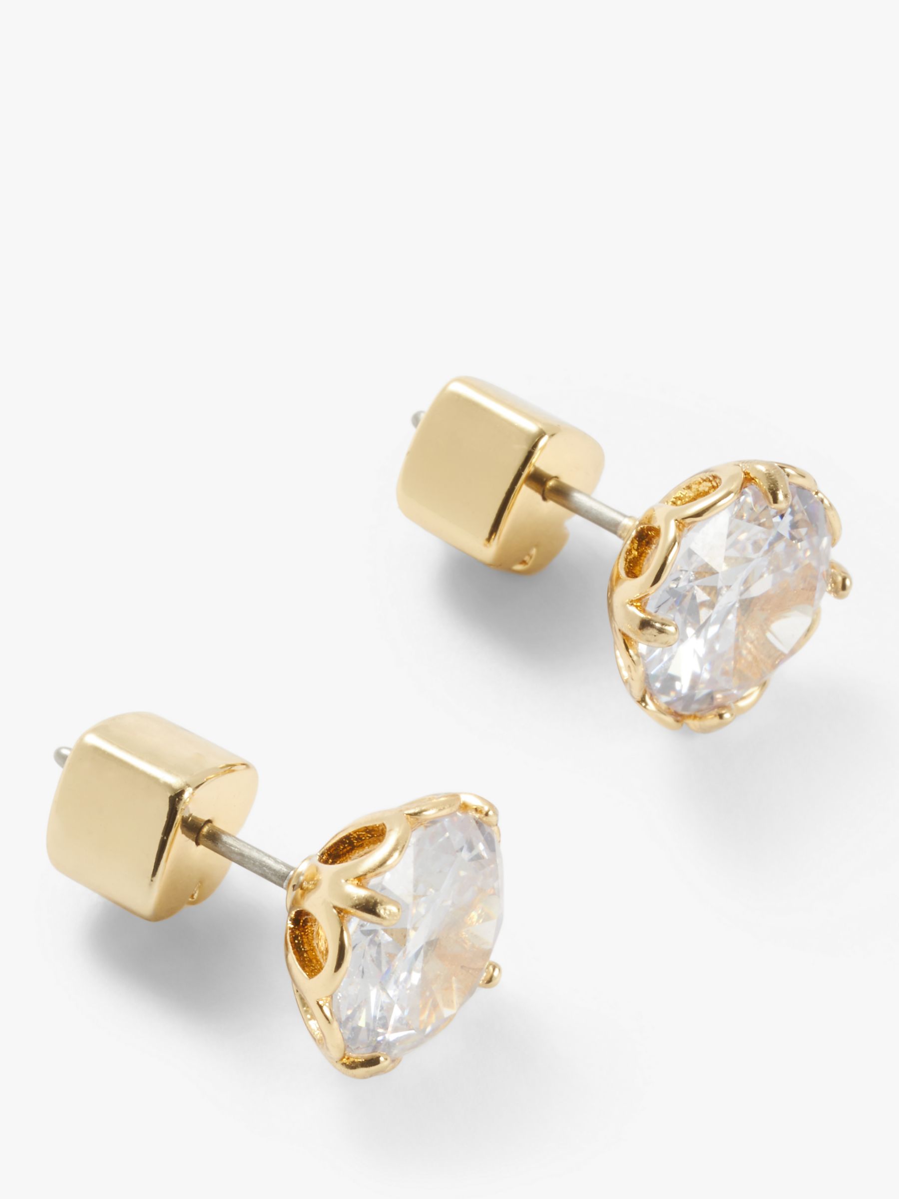 kate spade new york Cubic Zirconia Stud Earrings, Gold/Clear at John Lewis  & Partners