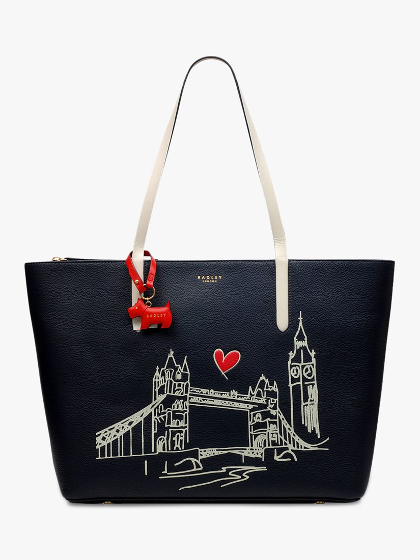 Radley London Print Leather Tote Bag, Ink at John Lewis & Partners