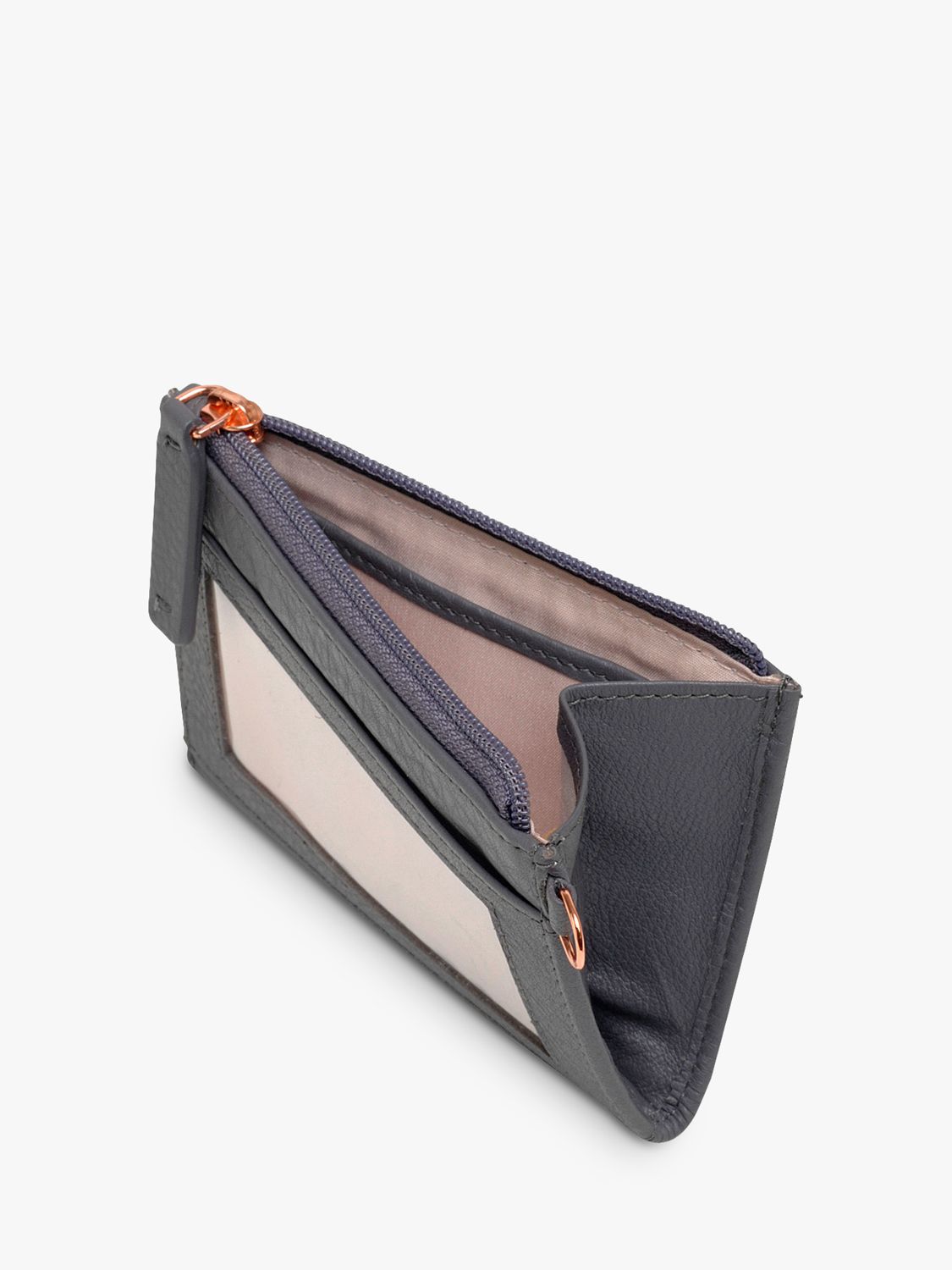Radley Pockets Leather Small Coin Purse, Charcoal at John Lewis & Partners