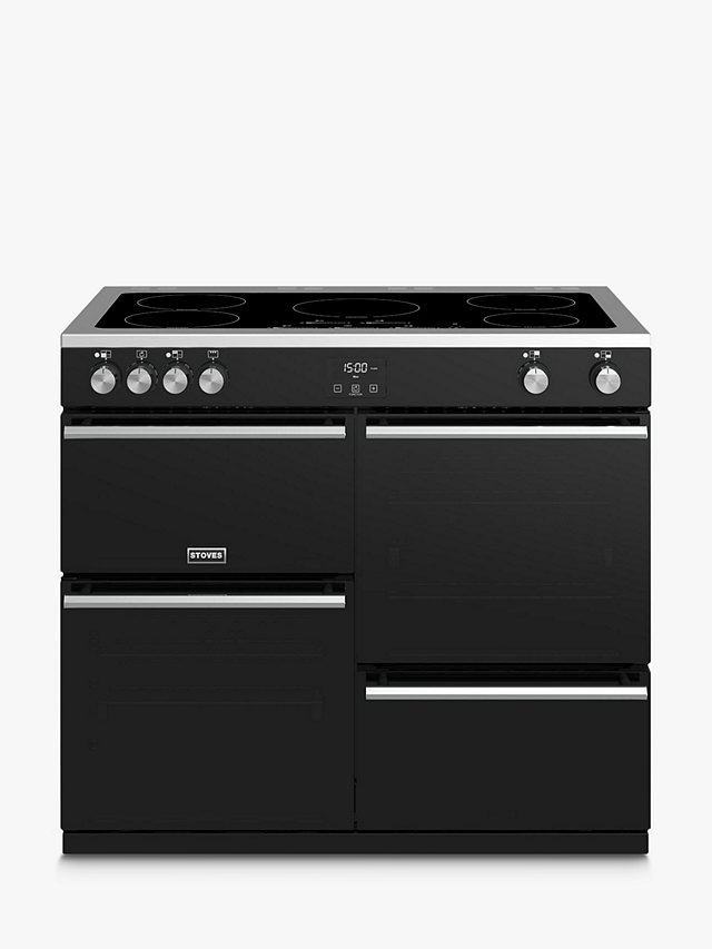 Stoves Precision Deluxe S1000Ei Electric Range Cooker with Induction Hob, A/A/A Energy Rating, Black