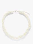 John Lewis & Partners Twist Glass Pearl Collar Necklace, White