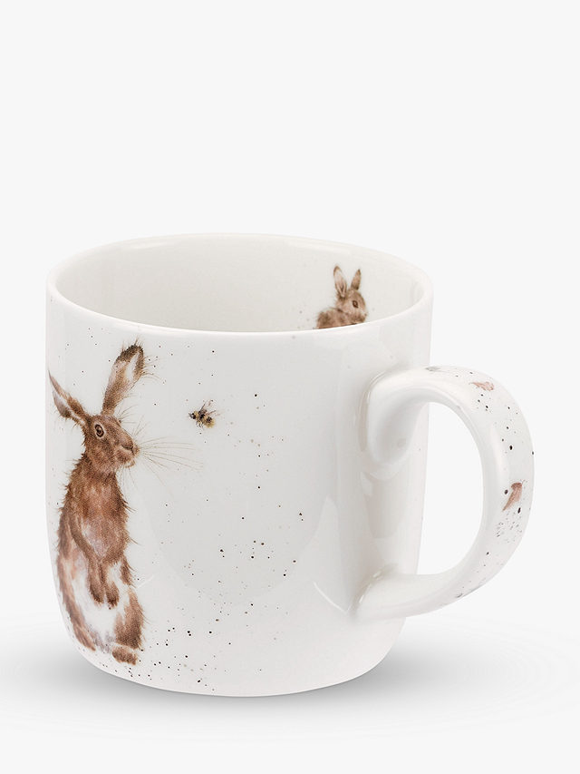 Wrendale Designs Hare & Bee Mug, 310ml, White/Multi