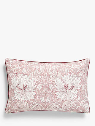 Morris & Co.Honeysuckle & Tulip Velvet Cushion, Pink