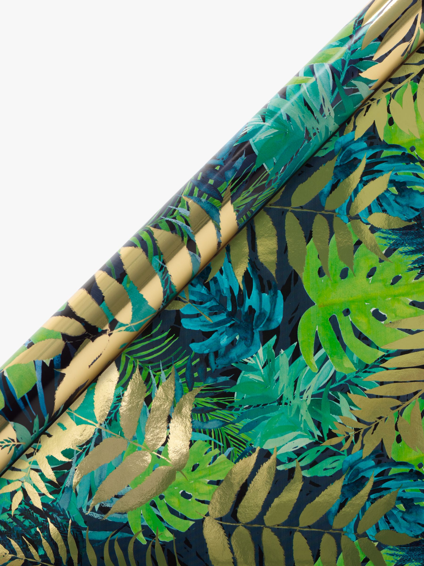 John Lewis & Partners Blue Tropical Leaf Wrapping Paper review