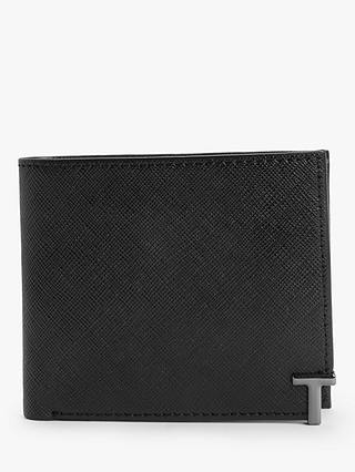 Ted Baker Aspect T Branded Leather BiFold Wallet, Black
