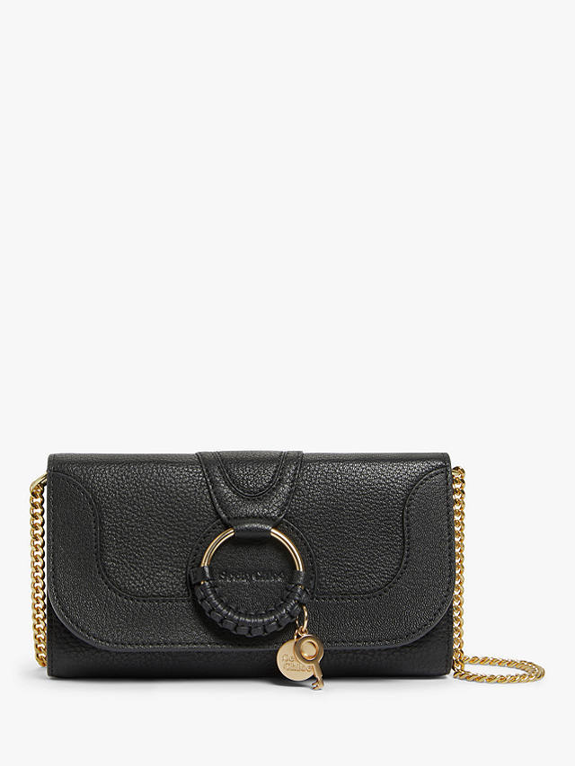 See By Chloé Hana Large Leather Chain Purse, Black