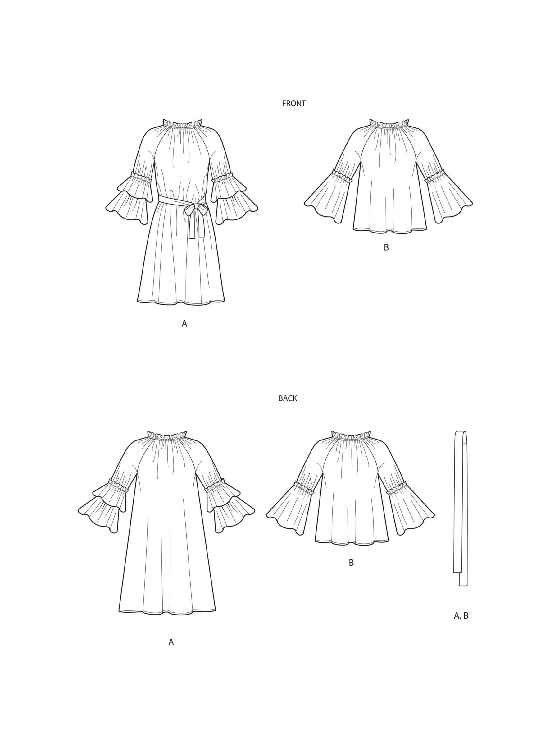 Simplicity Misses' Dress Or Top And Belt Sewing Pattern, 9012, A